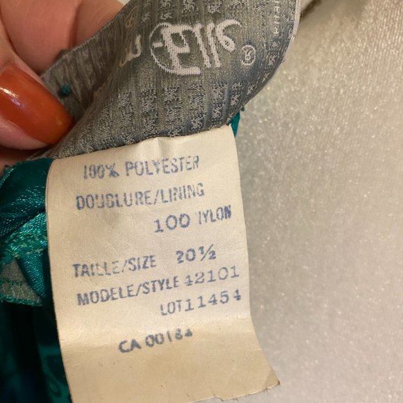 Beautiful! Addition-Elle Green V-Back w/Buttons Belt Polyester Dress ~ Sz. 20.5 - Picture 10 of 11